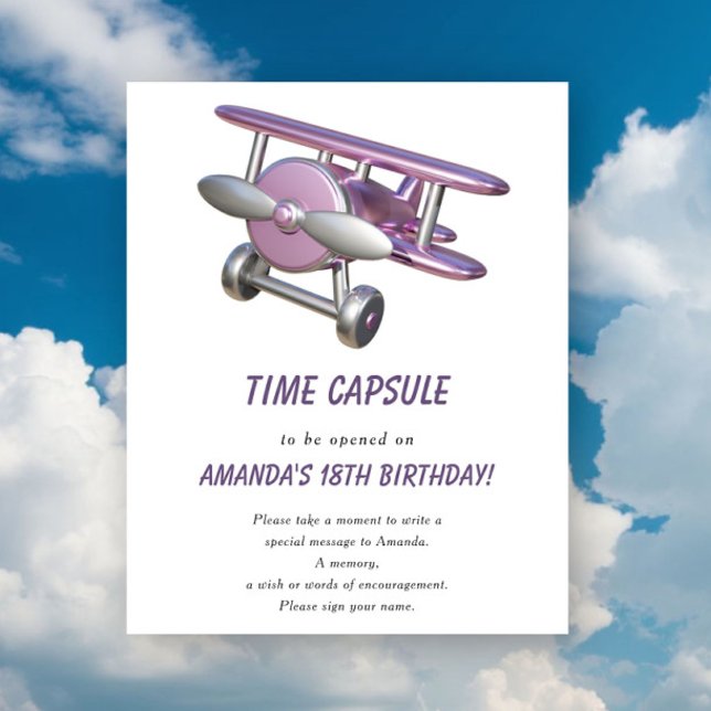 Flugzeug-Zeitkapsel 1. Geburtstag Poster (Von Creator hochgeladen)