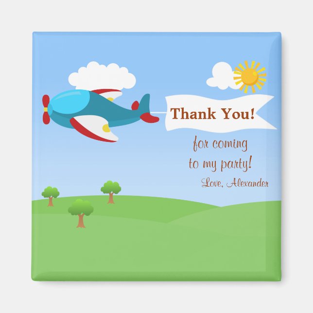 Flugzeugbanner Boy Vielen Dank Magnet (Vorne)