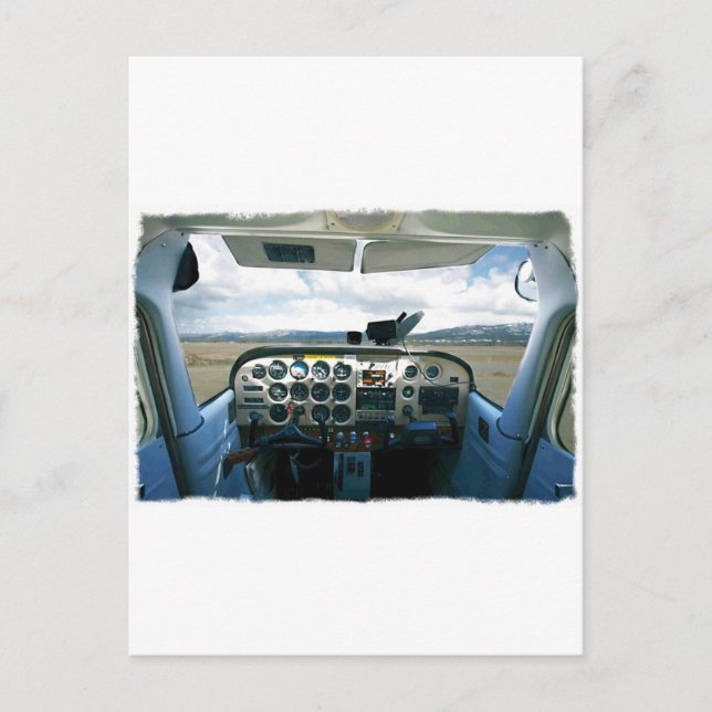 Flugzeugcockpit Postkarte (Vorderseite)