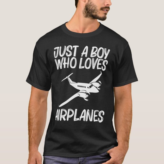 Flugzeugdesigns für Jungen Männer Cool Pilot Flugz T-Shirt (Vorderseite)