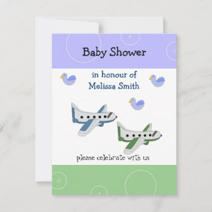 Flugzeuge Baby Shower Einladung