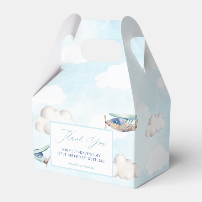 Flugzeuge Blue Sky White Clouds Taufe Geburtstag Geschenkschachtel (Vorderseite)