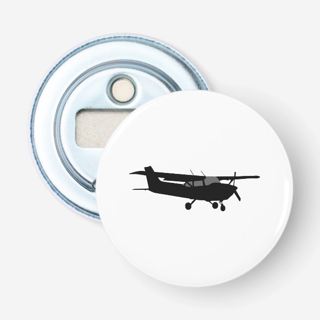 Flugzeuge Cessna Schwarze Silhouette Fliegendekor Flaschenöffner (Vorderseite)