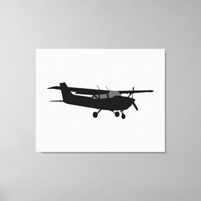 Flugzeuge Cessna Schwarze Silhouette Fliegendekor Leinwanddruck (Vorderseite)