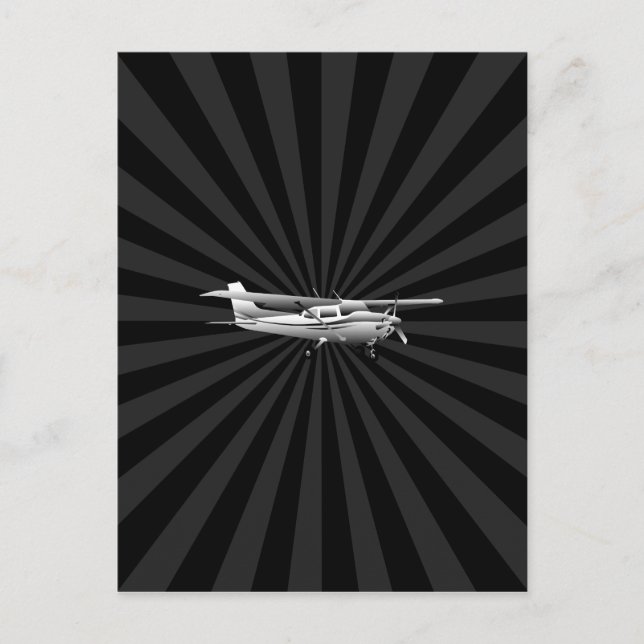 Flugzeuge Cessna Silhouette Flug Black Burst Postkarte (Vorderseite)