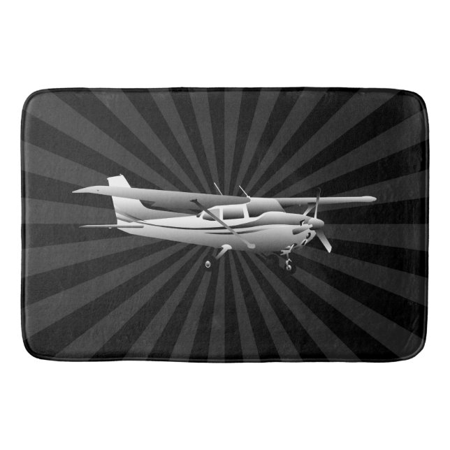 Flugzeuge Cessna Silhouette Flug Schwarzer Sonnenb Badematte (Vorderseite)