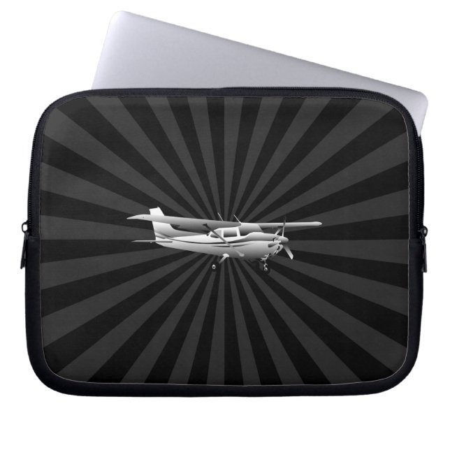 Flugzeuge Cessna Silhouette Flug Schwarzer Sonnenb Laptopschutzhülle (Vorderseite)