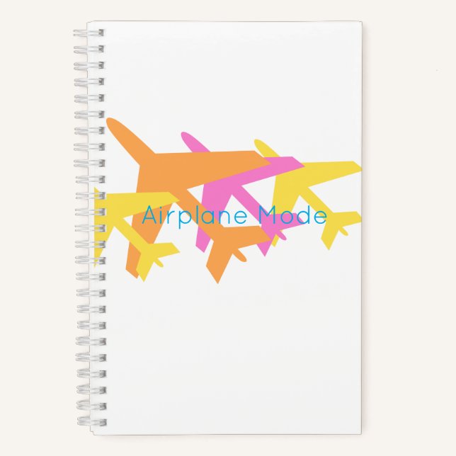 Flugzeuge Flugzeugmodus rosa gelb-orangefarbener S Notizbuch (Vorderseite)