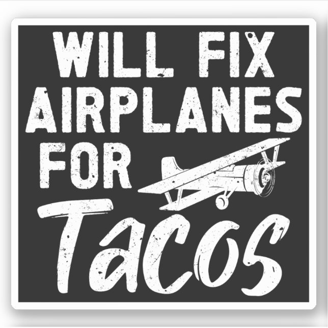 Flugzeuge für Tacos Aufkleber (Vorderseite)