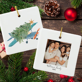 Flugzeuge für Weihnachtsbaum und Foto Einfache Luf Keramikornament