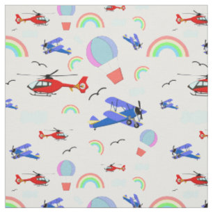Flugzeuge, Hubschrauber und Balloons Stoff