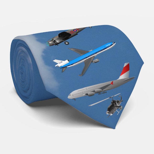 FLUGZEUGE KRAWATTE (Gerollt)