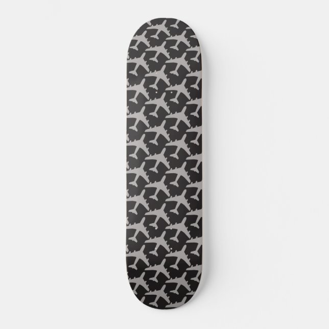 Flugzeuge mit grauem Flugzeug Pilot Flugzeug Aviat Skateboard (Vorderseite)