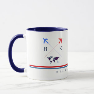 Flugzeuge monogramm, Fluggesellschaft reisen ameri Tasse