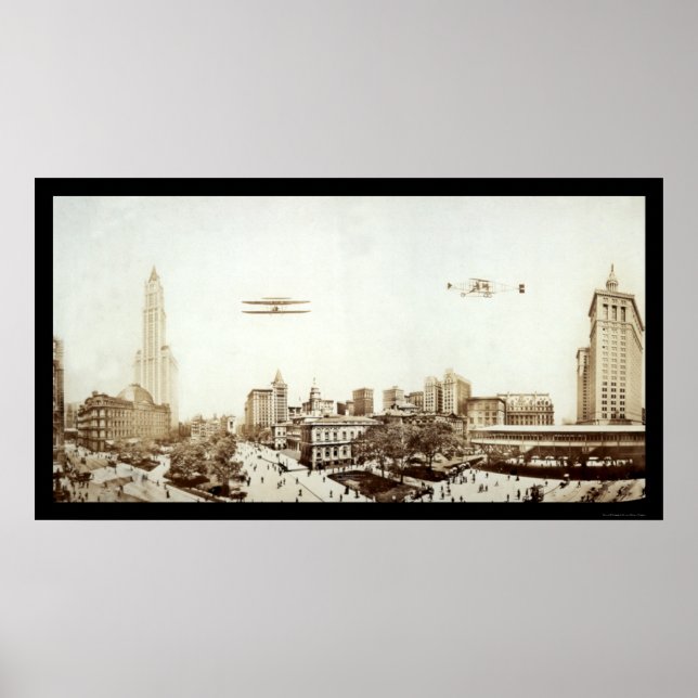 Flugzeuge NYC City Hall Foto 1913 Poster (Vorne)
