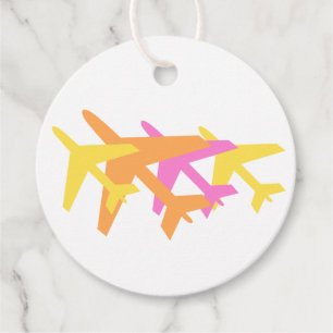 Flugzeuge Orange Yellow Pink Travel Custom Text Geschenkanhänger