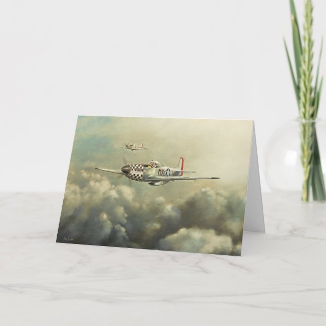 Flugzeuge - P51D Mustang-Gruß-Karte Karte (Vorderseite)