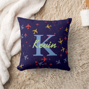 Flugzeuge Personalisiert Kids Name Kissen