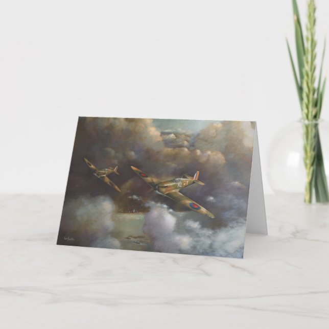 Flugzeuge - Spitfire-Gruß-Karte Karte (Vorderseite)