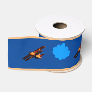 Flugzeuge und blaue Wolken Himmel Vintages Flugzeu Ripsband