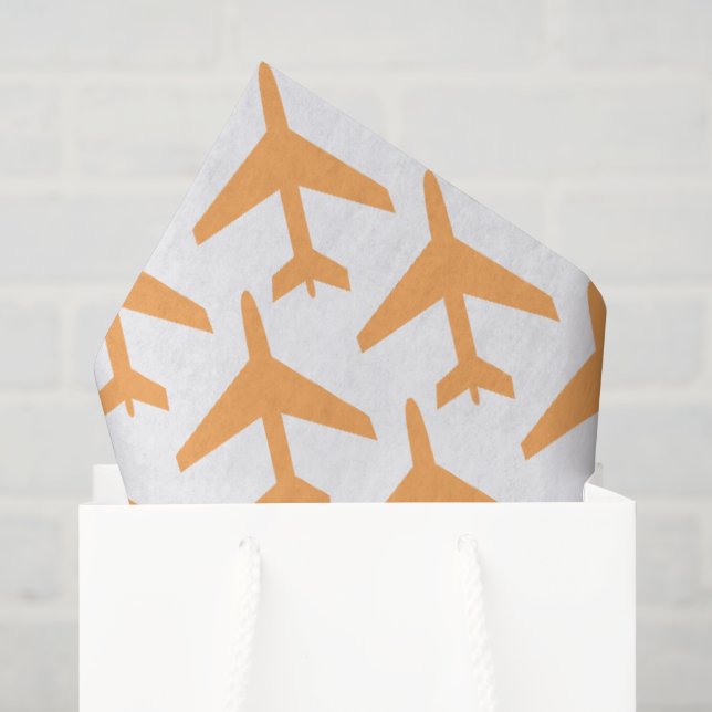 Flugzeuge von Orange reisen Pilot Adventure Seidenpapier (Geschenktüte)