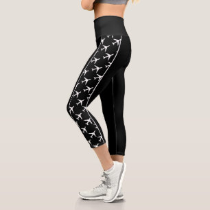Flugzeuge von weißem Flugzeug Capri Leggings