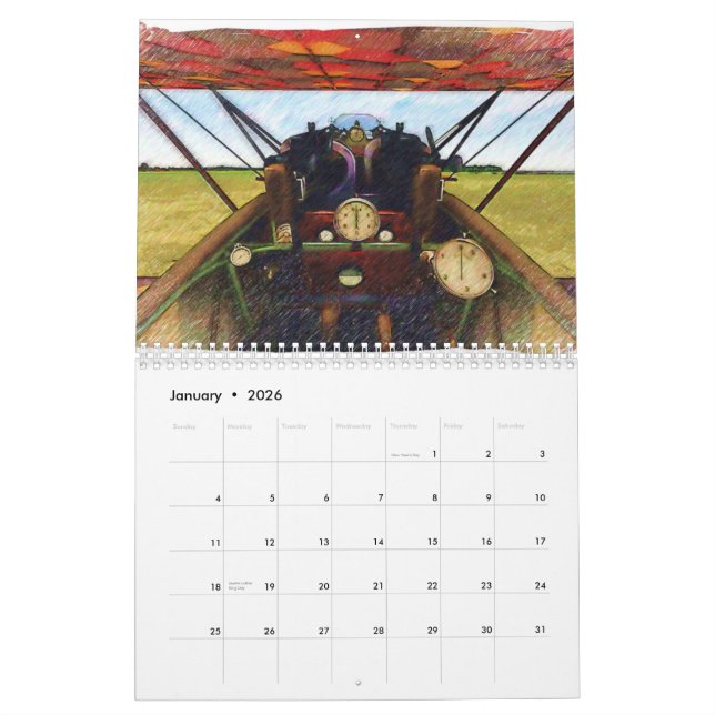 Flugzeuge von WWI Kalender (Jan 2026)