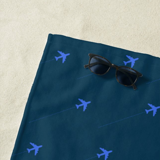 Flugzeuge zeichnen blaues Strandtuch für den Pilot (Beispiel)
