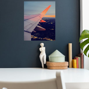 Flugzeugfenster Sonnenaufgang Horizont Luftfahrt Poster