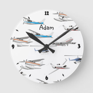 Flugzeugflugzeuge Runde Wanduhr