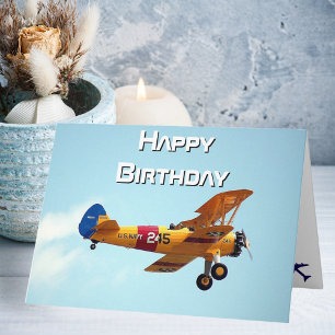 Flugzeugfoto, Coole Aviatik-Pilot Geburtstag Karte