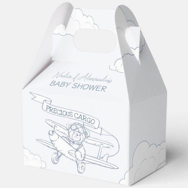 Flugzeugführerin Wertvoll Cargo Baby Dusche Geschenkschachtel (Vorderseite)