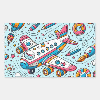 Flugzeughornsticker Rechteckiger Aufkleber