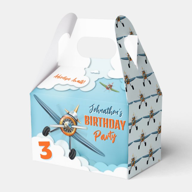 Flugzeugkämpfer Pilot Geburtstag Geschenkschachtel (Vorderseite)