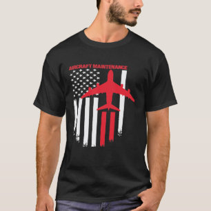 Flugzeugmechaniker Amerikanische USA-Flagge Luftfa T-Shirt