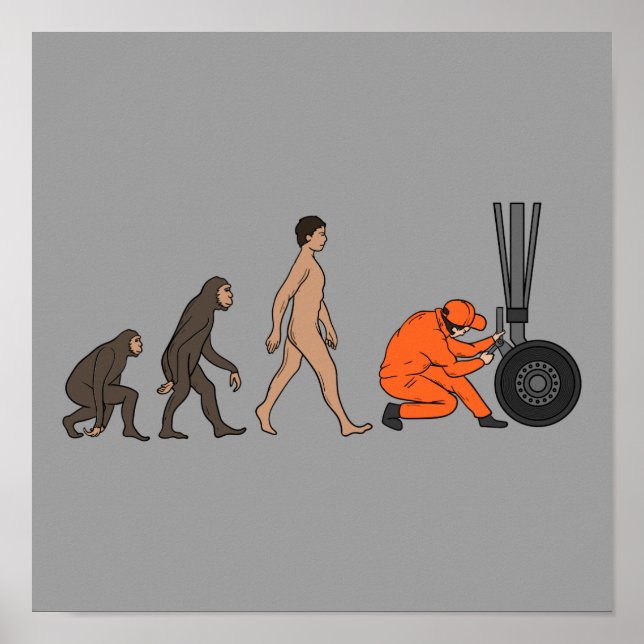 Flugzeugmechaniker Evolution Ingenieur Poster (Vorne)