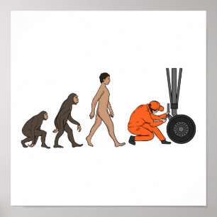 Flugzeugmechaniker Evolution Ingenieur Poster