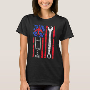 Flugzeugmechaniker Flugzeug Luftfahrt USA-Flagge S T-Shirt