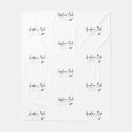 Flugzeugmodus mit Herz in Schwarz Fleecedecke