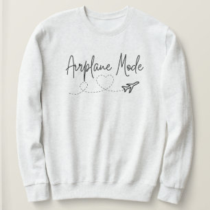 Flugzeugmodus mit Herz in Schwarz Sweatshirt