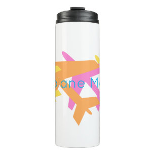 Flugzeugmodus Pilot Flying Travel Colorful Fun Thermosbecher