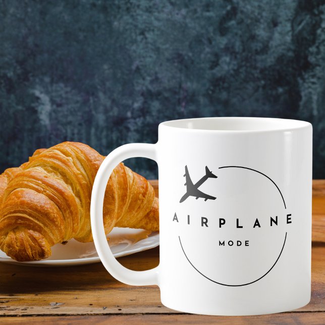 Flugzeugmodus, Reisen, Minimalistisches Drehbuch,  Kaffeetasse (Von Creator hochgeladen)