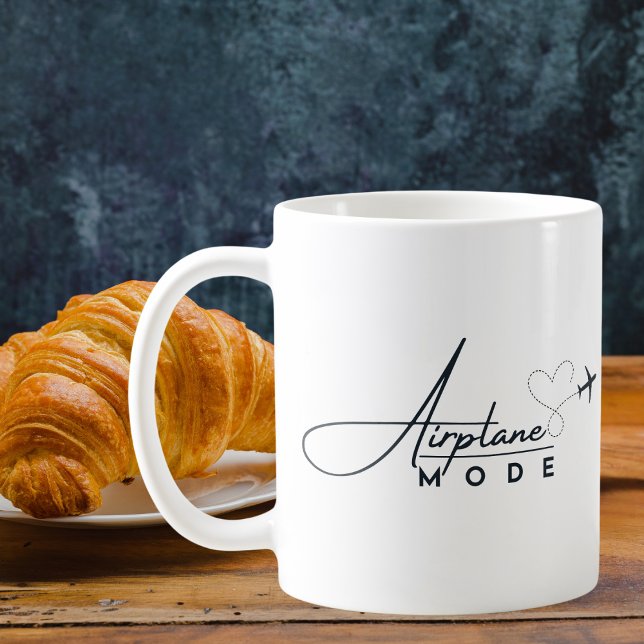 Flugzeugmodus, Reisen, Minimalistisches Drehbuch,  Kaffeetasse (Von Creator hochgeladen)