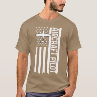 Flugzeugpilot Luftfahrt Amerikanische Flagge Flugz T-Shirt