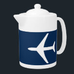 Flugzeugpilot von Funky-Flugzeug-Flugzeugen<br><div class="desc">Funky White Flugzeug Dark Blue Background Teapot / Tee Pot zu Ihrer Zuhause / Office Trinkbehälter Kollektion hinzufügen. Ein cooles Geschenk / Geschenk-Idee für alle,  die individuelle Design-Artikel,  positive Bilder,  Himmel,  Fliegen,  Luftfahrt etc. Liebe,  Fluggesellschaften,  Himmel,  Luft. Ändern Sie die Hintergrundfarbe (blau),  um Ihren Stil .</div>