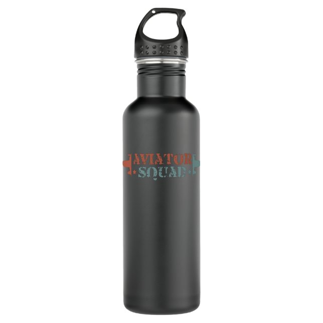 Flugzeugpiloten, die Coole Aviatorengeschenk flieg Edelstahlflasche (Vorderseite)
