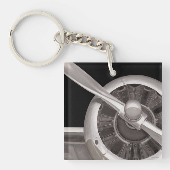 Flugzeugpropeller-Nahaufnahme Schlüsselanhänger (Vorderseite)
