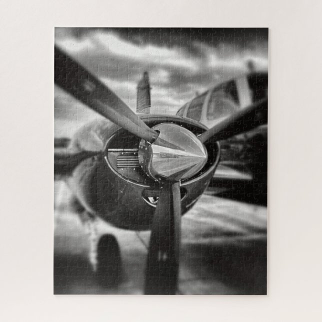 Flugzeugpropeller Schwarz und Weiß (Vertikal)