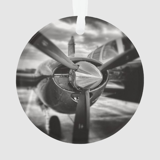 Flugzeugpropeller Schwarz und Weiß Ornament (Rückseite)