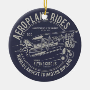 Flugzeugrundflüge Flying Circus   Flugzeug Geschen Keramikornament